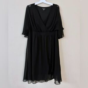 City Chic Black Love Affair V Neck Dress plus size 18/M  cocktail LBD